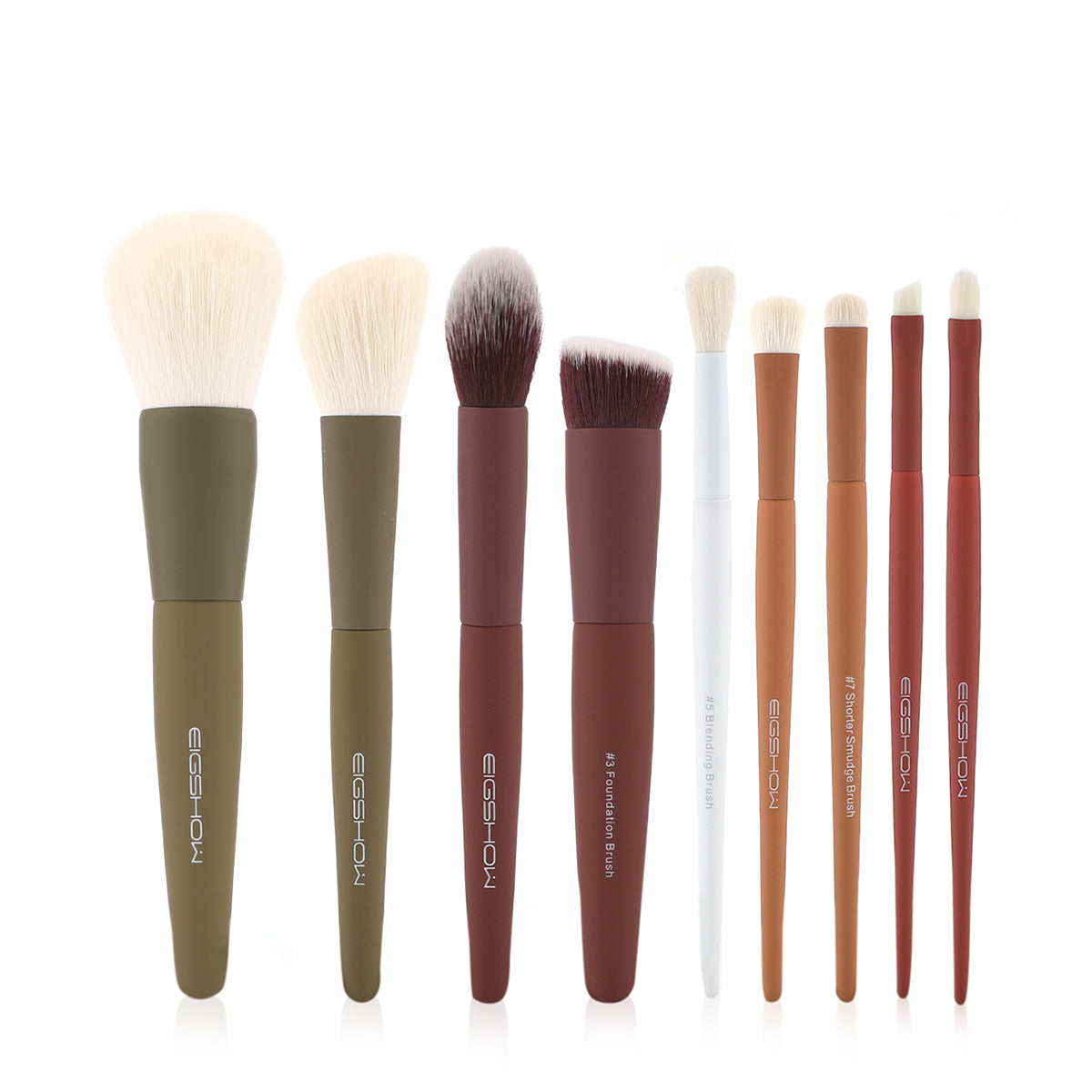 5-Colour Series - Makeup Brush Set With A Pouch - 10 pcs