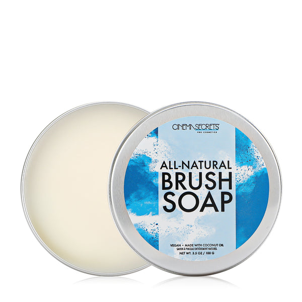 All-Natural Solid Brush Soap With Scrubber (Vegan; Coconut Oil) -100G