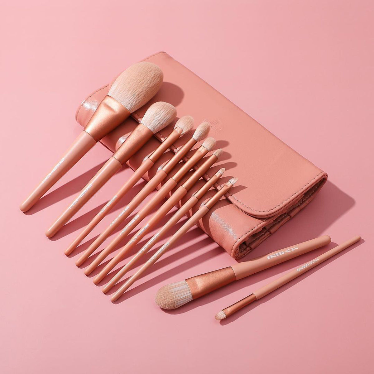 Morandi Series Ready To Roll Brush Set - 11 pcs- Coral