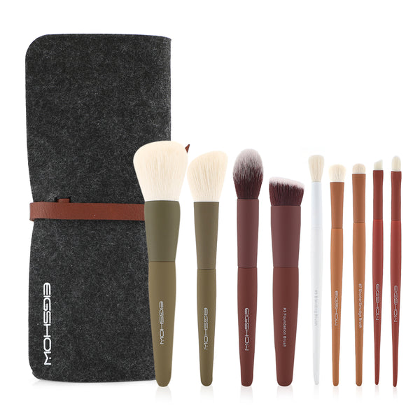 5-Colour Series - Makeup Brush Set With A Pouch - 10 pcs